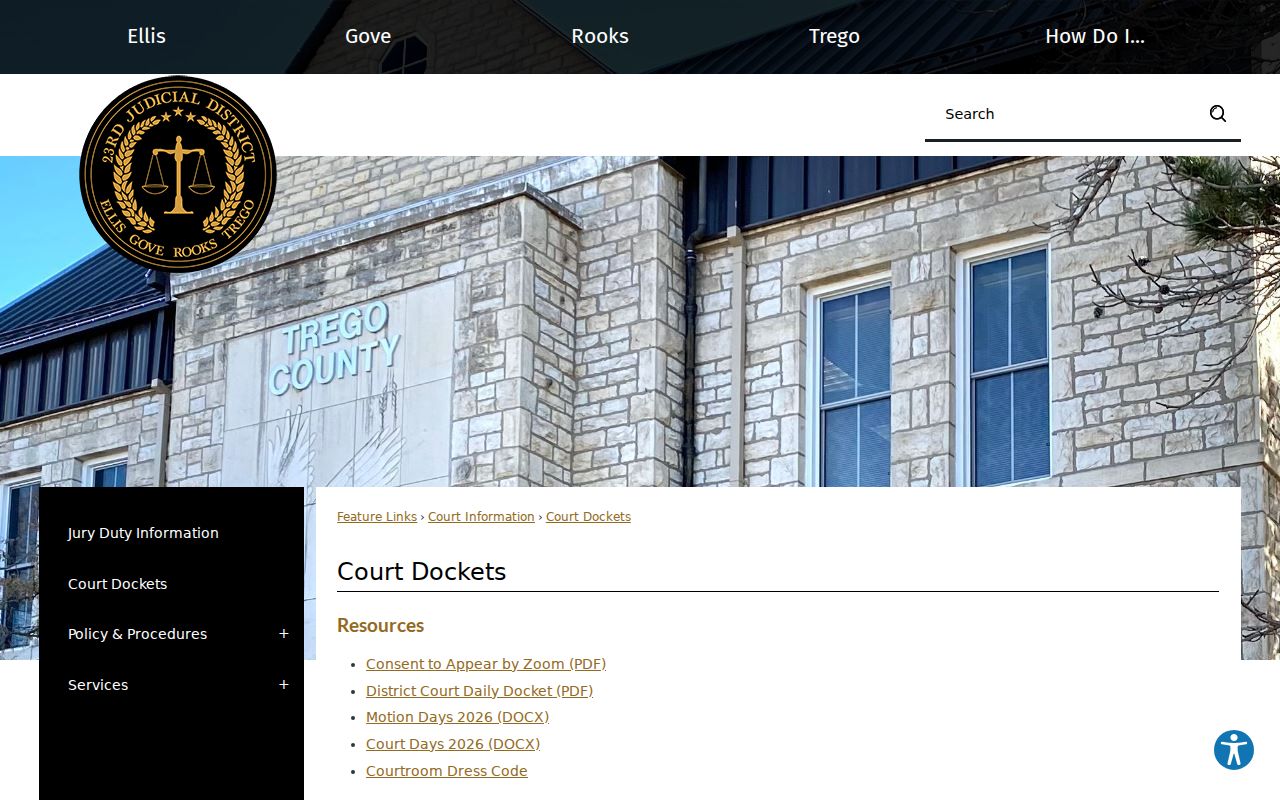 Rooks County court schedule and calendar source