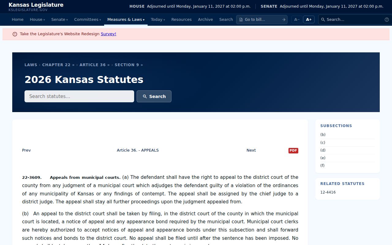 Damar court records Kansas municipal appeal statute