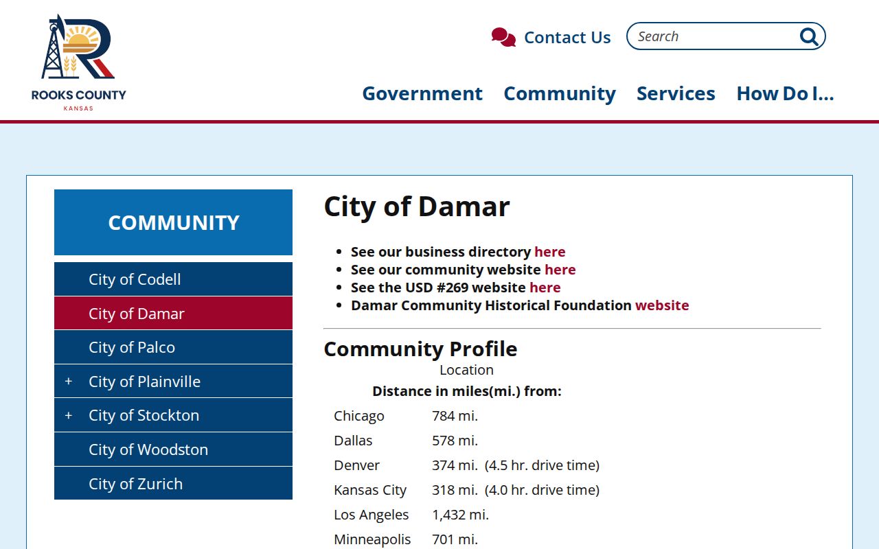 Damar court records Rooks County official community profile
